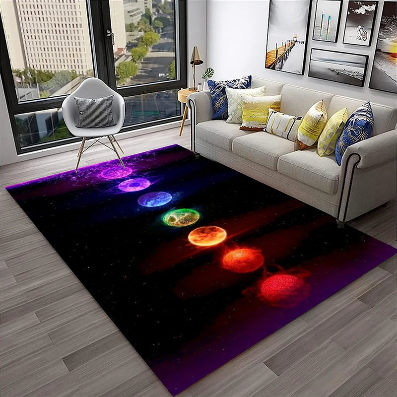 Rainbow 7 Chakra Yoga Meditation Soft Carpet Rug for Home Living Room Bedroom Sofa Doormat Decor,Area Rug Non-slip Floor Mat