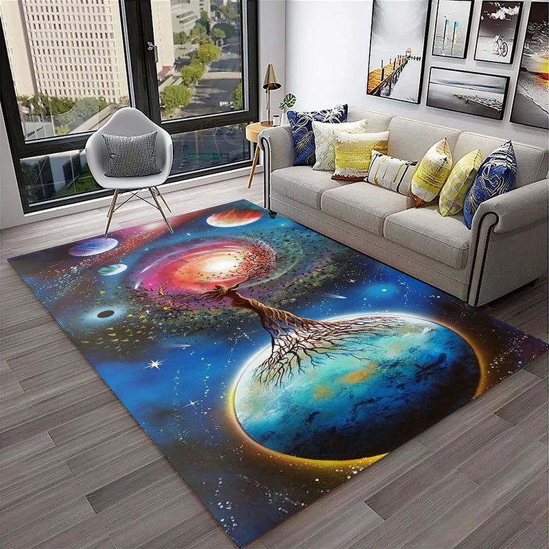 Rainbow 7 Chakra Yoga Meditation Soft Carpet Rug for Home Living Room Bedroom Sofa Doormat Decor,Area Rug Non-slip Floor Mat