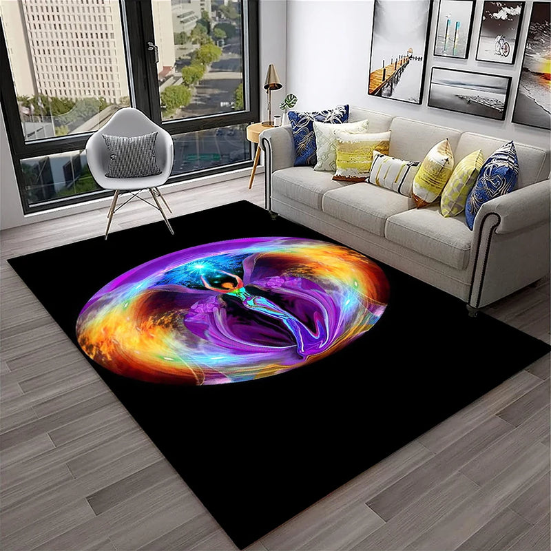 Rainbow 7 Chakra Yoga Meditation Soft Carpet Rug for Home Living Room Bedroom Sofa Doormat Decor,Area Rug Non-slip Floor Mat